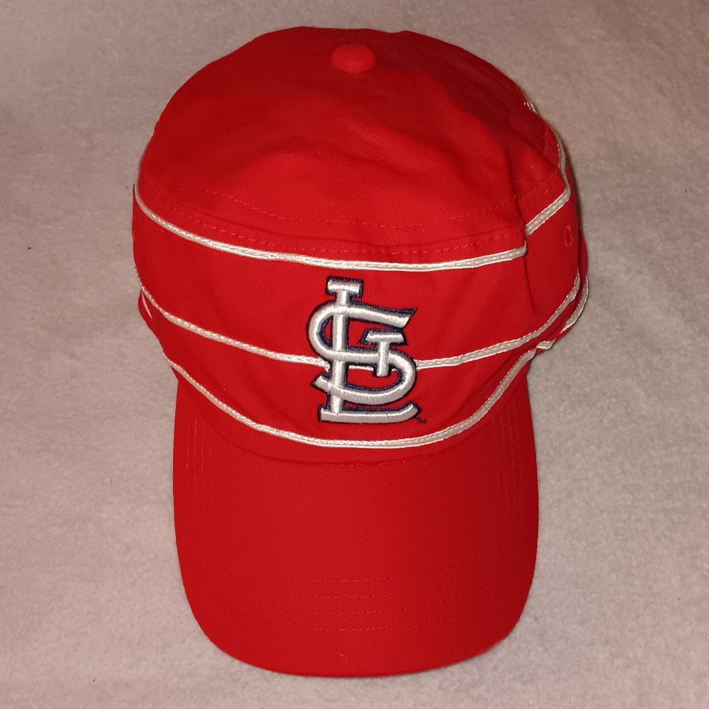 St Louis Cardinals Retro Stretch Fit Striped Fitted Baseball Cap Hat Vintage - Picture 1 of 3